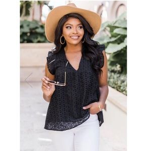 NWT Pink Lily Eyelet Babydoll Black - Medium